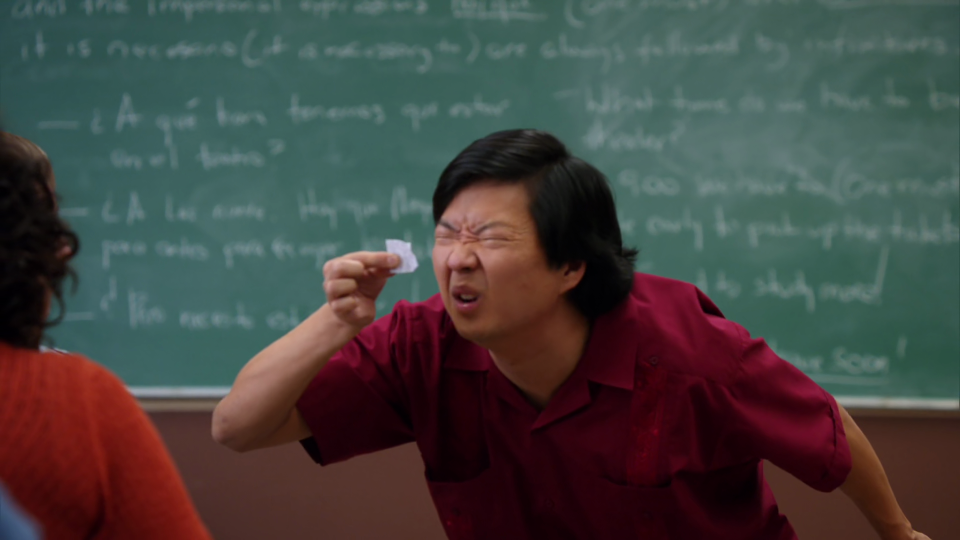 Chang trying to make out an unreadable name